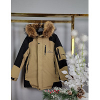 Куртка зимняя TH&TY для подростка 12-18 лет арт.1501, Коричневый, 158