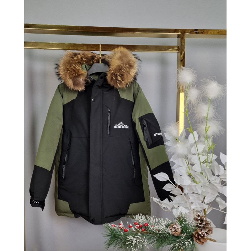 Куртка зимняя TH&TY для подростка 12-18 лет арт.1501, Черный, 164