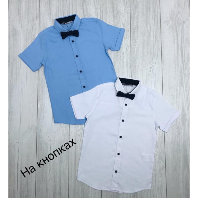 Рубашка с бабочкой Blueland для мальчика 10-16 лет , Белый, 140