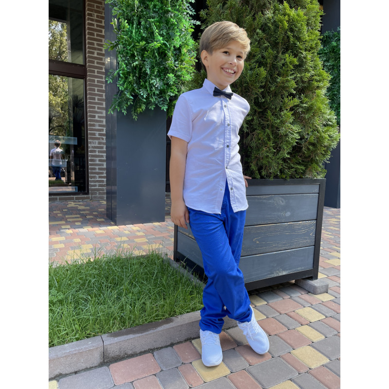 Рубашка с бабочкой Blueland для мальчика 10-16 лет , Голубой, 146