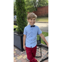 Рубашка с бабочкой Blueland для мальчика 10-16 лет , Голубой, 146