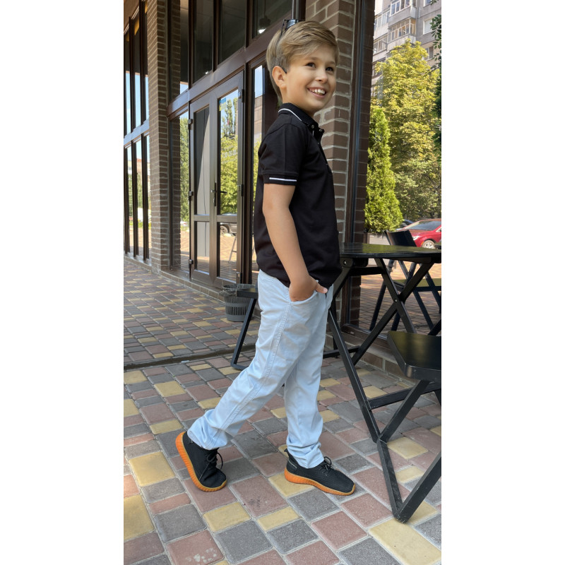 Футболка поло Blueland для мальчика 5-9 лет арт.1504, Размер детской одежды (по росту) 116, Цвет Черный