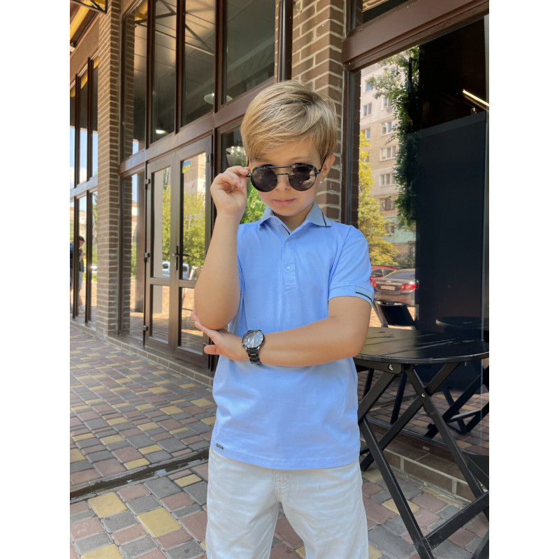 Футболка поло Blueland для мальчика 5-9 лет арт.1504, Размер детской одежды (по росту) 116, Цвет Черный