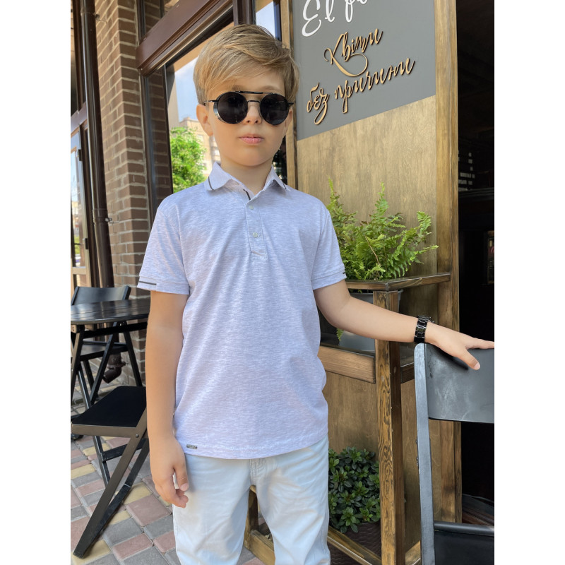 Футболка поло Blueland для мальчика 5-9 лет арт.1504, Размер детской одежды (по росту) 116, Цвет Голубой