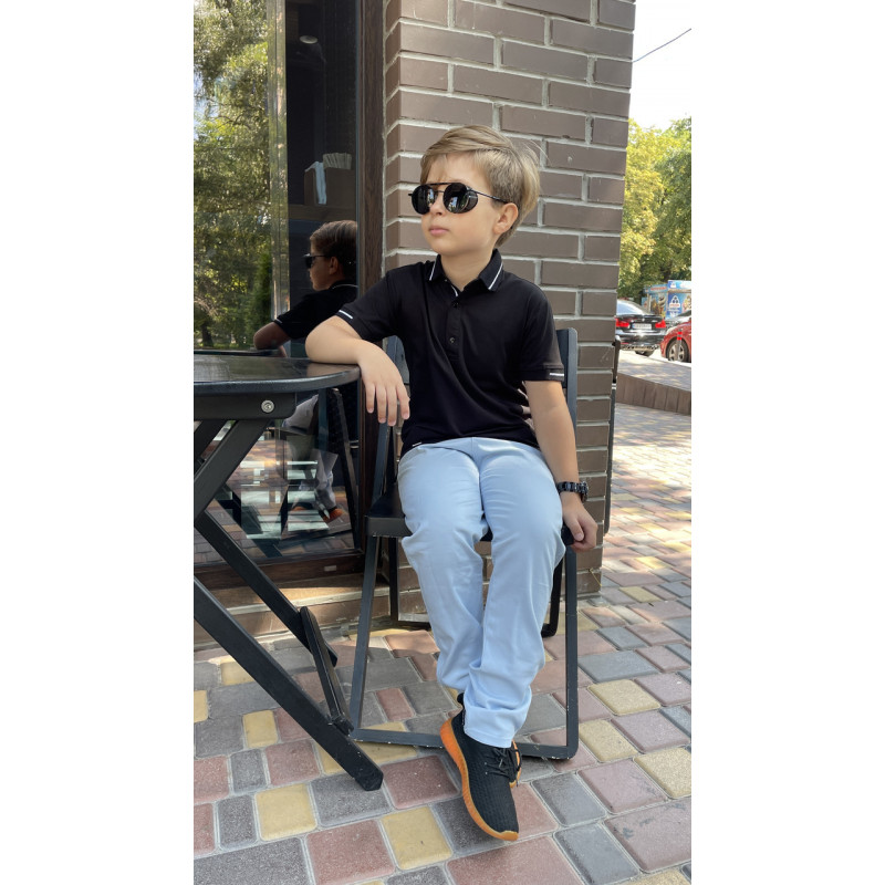 Футболка поло Blueland для мальчика 5-9 лет арт.1504, Размер детской одежды (по росту) 116, Цвет Белый