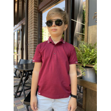 Футболка поло Blueland для мальчика 5-9 лет арт.1504, Размер детской одежды (по росту) 116, Цвет Бордовый