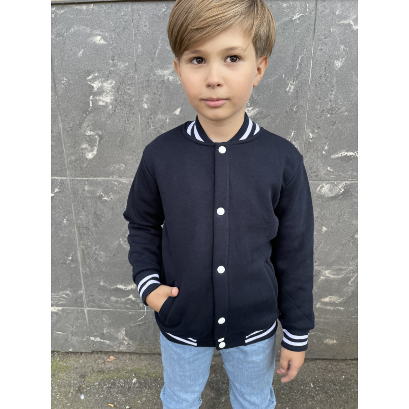 Бомбер теплый Blueland для мальчика 6-9 лет , 122,  Серый