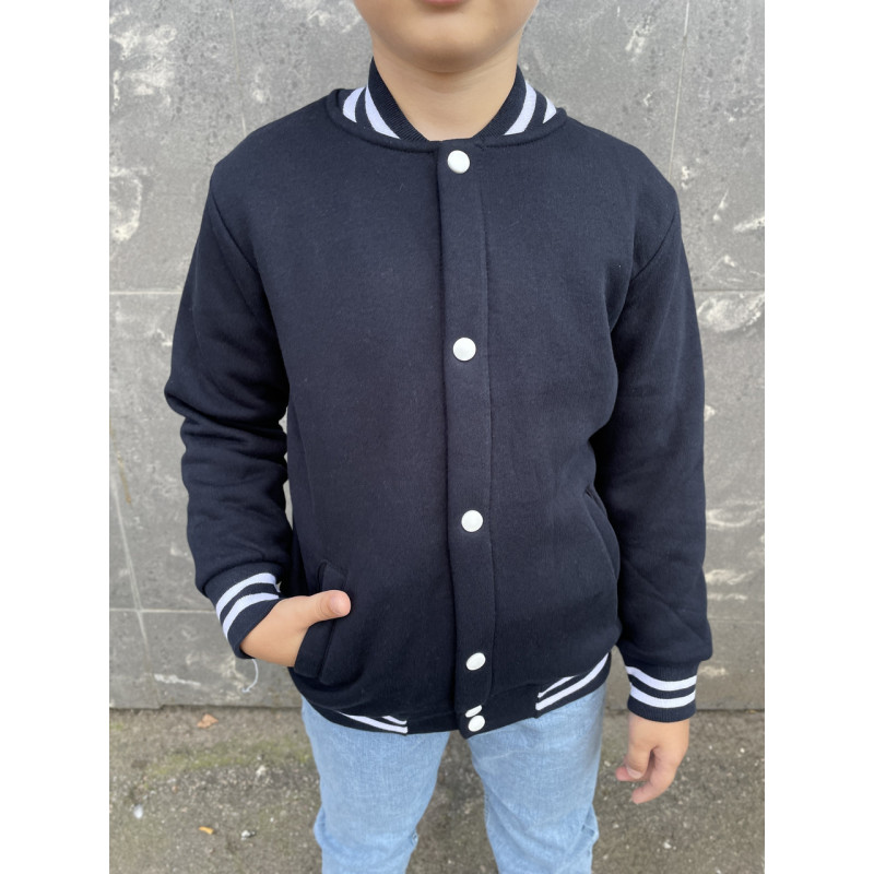 Бомбер теплый Blueland для мальчика 6-9 лет , 134,  Синий