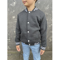 Бомбер теплый Blueland для мальчика 6-9 лет , 122,  Серый