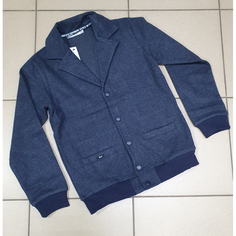 Пиджак трикотажный для мальчика Blueland 8-14 лет школьный кардиган на кнопках демисезонный,Серый,   140