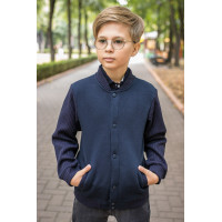 Бомбер  теплый Blueland для мальчика 6-9 лет , 122,  Синий