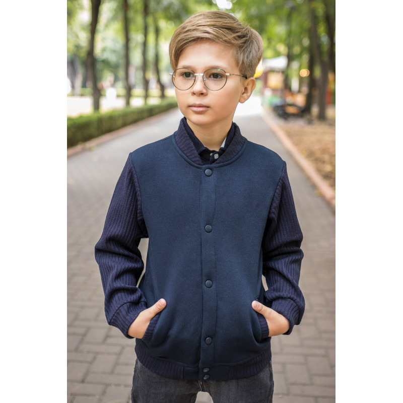 Бомбер  теплый Blueland для мальчика 6-9 лет , 116,  Серый