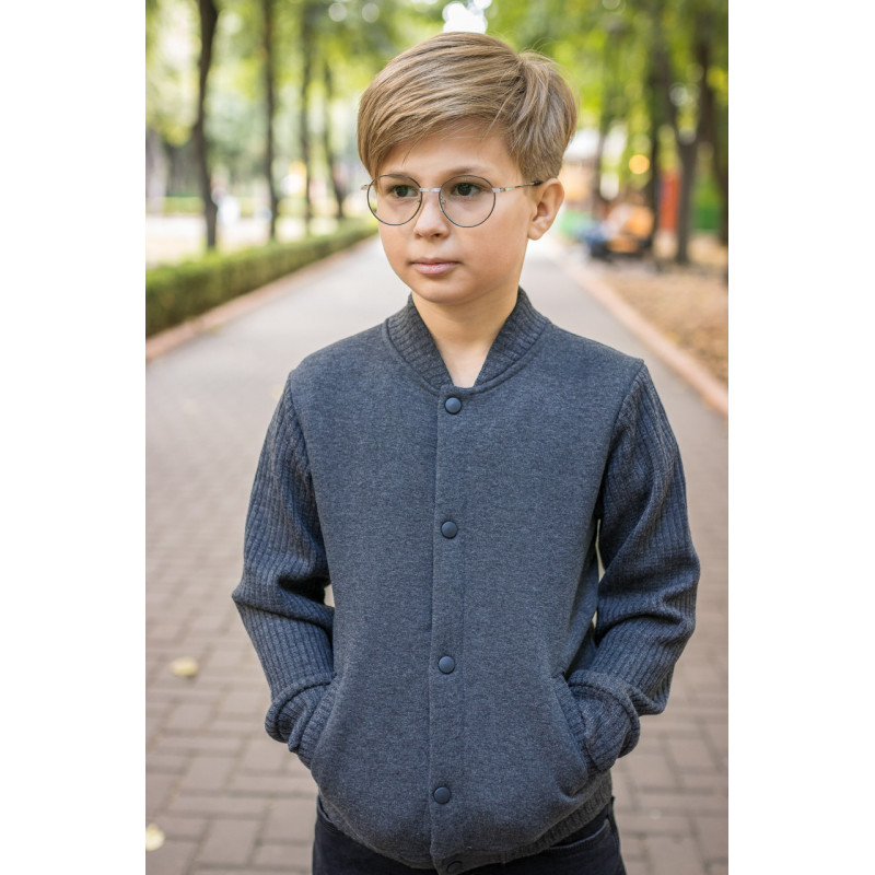 Бомбер  теплый Blueland для мальчика 6-9 лет , 122,  Синий