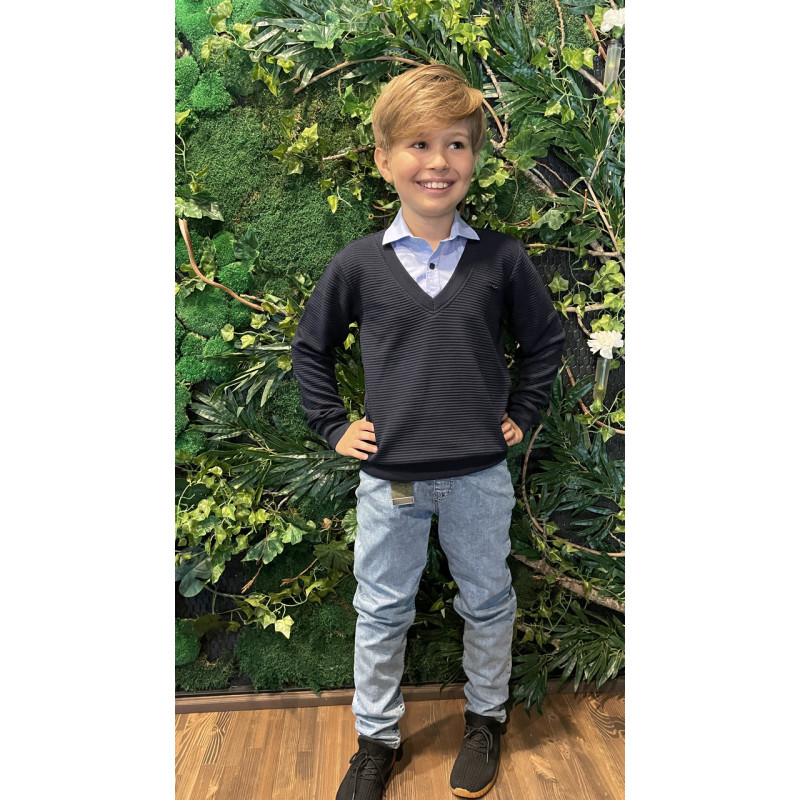 Рубашка обманка Blueland для мальчика 6-9 лет , 116, Серый