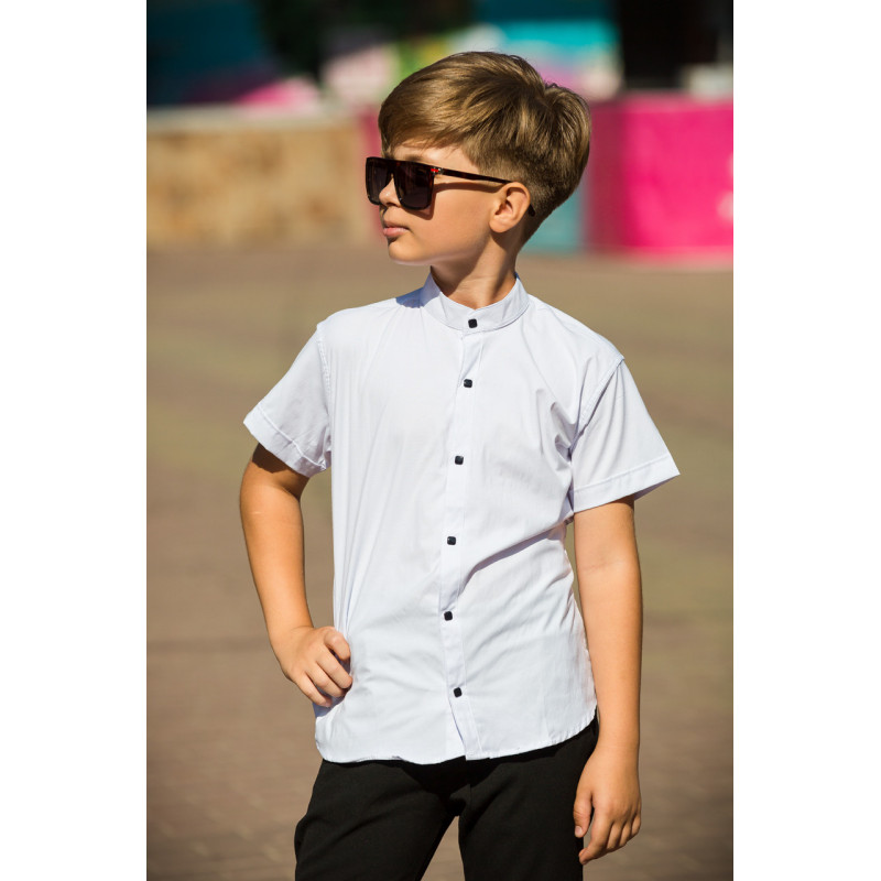 Рубашка Varetti для мальчика 6-16 лет стойка, 116, Белый