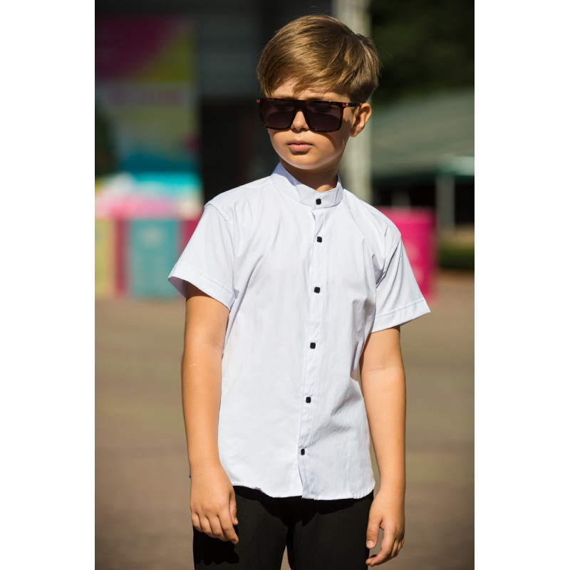 Рубашка Varetti для мальчика 6-16 лет стойка, 116, Белый