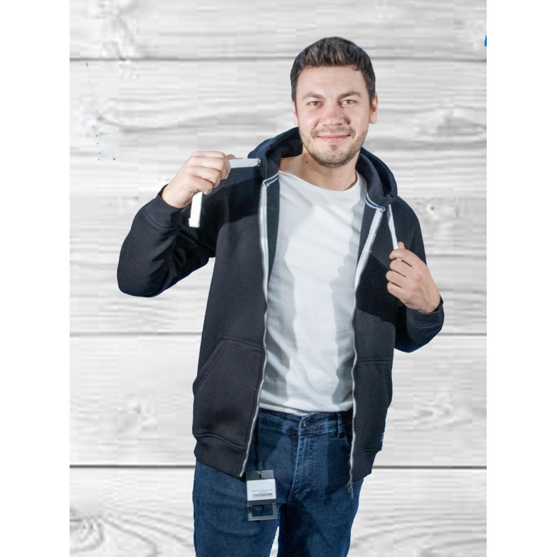 Батник Red-Down теплий чоловічий на блискавці, XXL, 52, Чорний