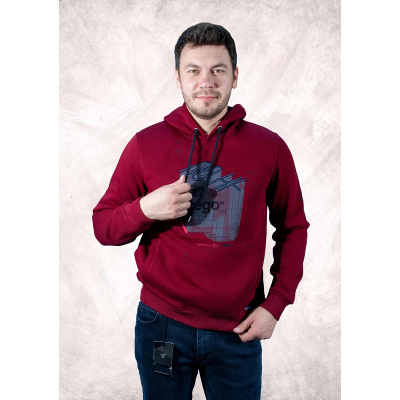 Толстовка Red-Down теплий чоловічий L-XXXL арт.1557, XL, 50, Бордовий