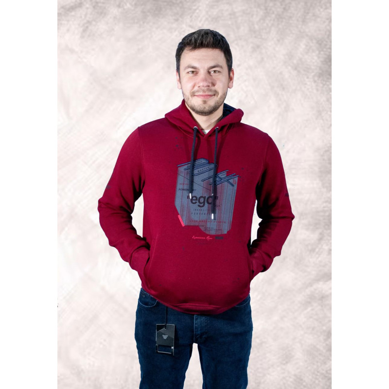 Толстовка Red-Down теплий чоловічий L-XXXL арт.1557, L, 48, Бордовий