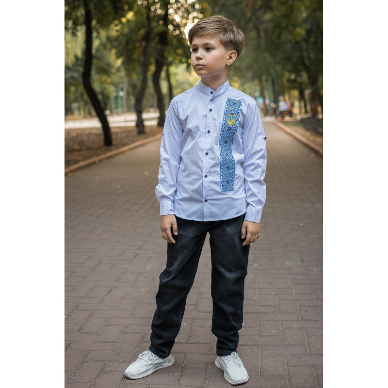 Рубашка Varetti вышитая для мальчика 12-16 лет , Белый ,170