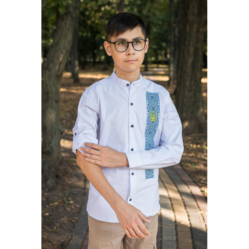 Рубашка Varetti вышитая для мальчика 12-16 лет , Белый ,170