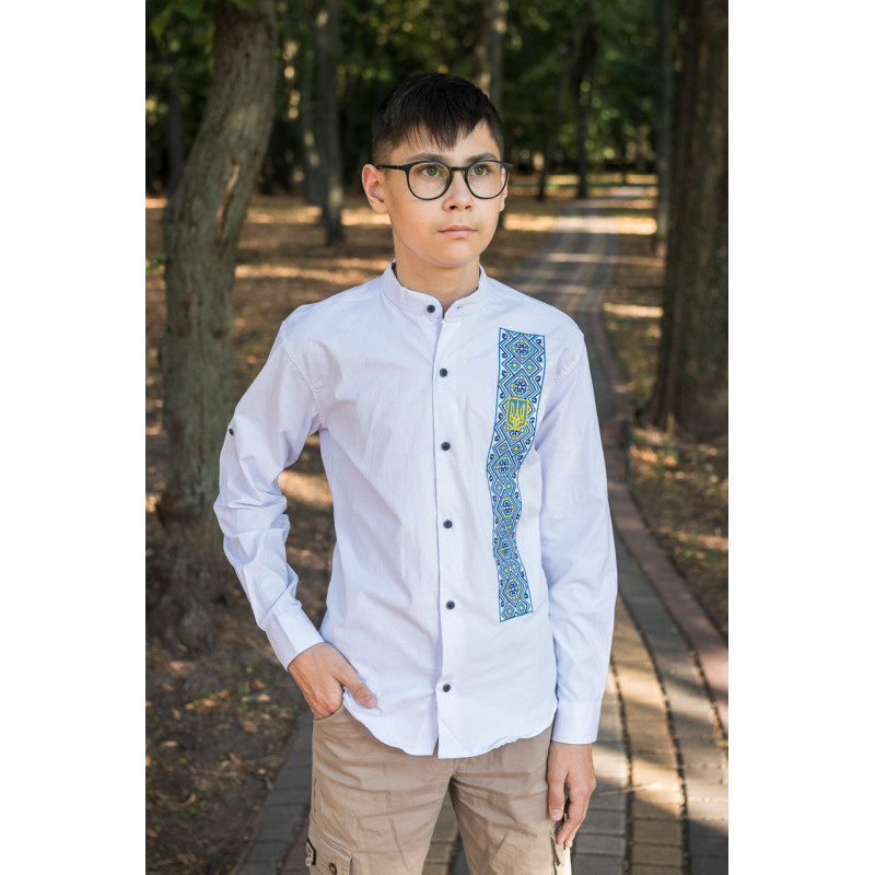 Рубашка Varetti вышитая для мальчика 12-16 лет , Белый ,170