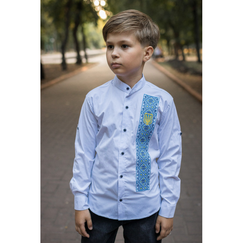 Рубашка Varetti вышитая для мальчика 6-11 лет , 116, Белый