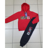 Костюм спортивный Oliva для мальчика 5-13 лет арт.1584, Цвет Красный, Размер  одежды подросток (по росту) 140