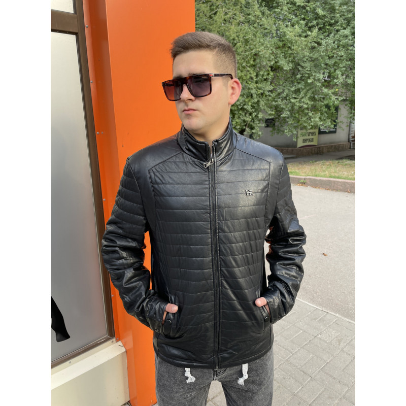 Куртка мужская Fudiao из экокожи , Коричневый, 4XL