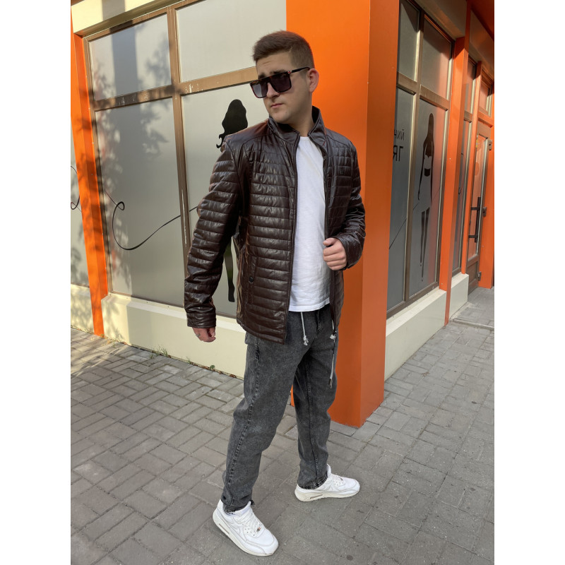 Куртка мужская Fudiao из экокожи , Черный, 5XL