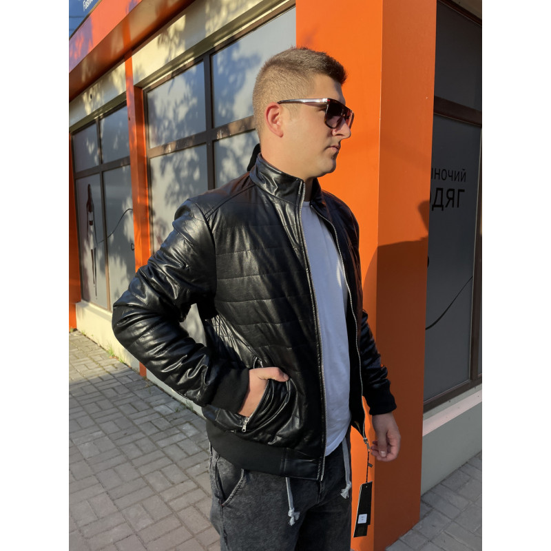 Куртка мужская Fudiao из экокожи , Черный, 4XL