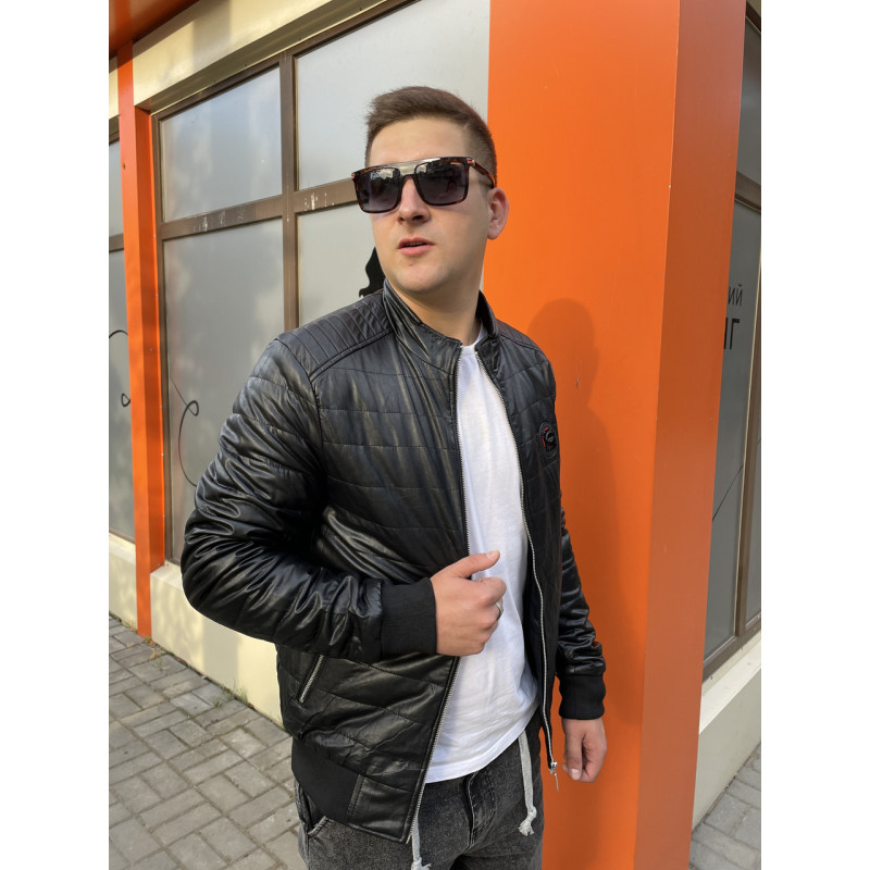 Куртка мужская Fudiao из экокожи , Черный, XXL