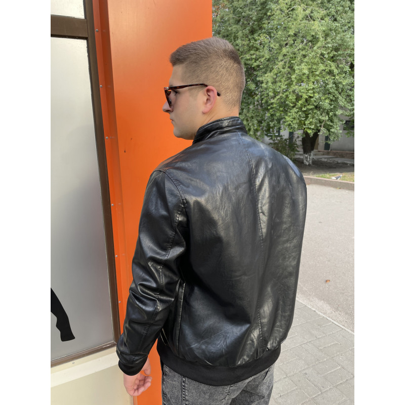 Куртка мужская Max&HT из экокожи , Черный, 6XL