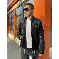 Куртка мужская Fudiao из экокожи 48-56 , Черный, XXL