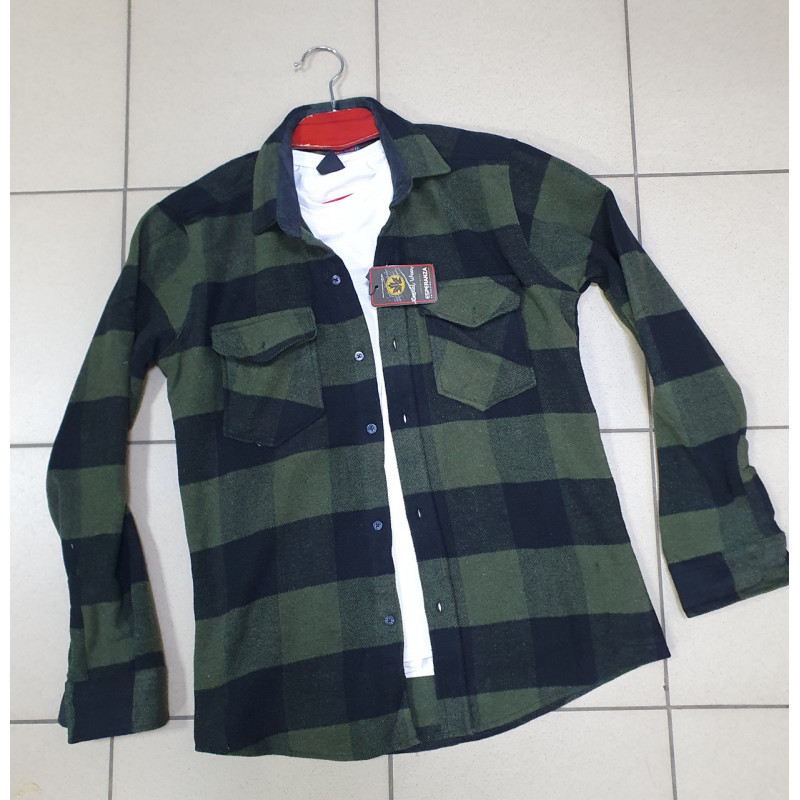 Рубашка теплая мужская Esperanza S-XXL арт.1638, M, 46, Белый