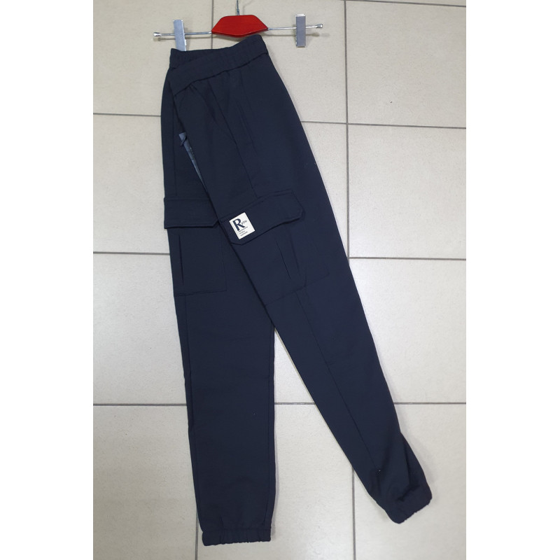 Джогеры Panda карго теплые мужские на флисе , 34, Чорний