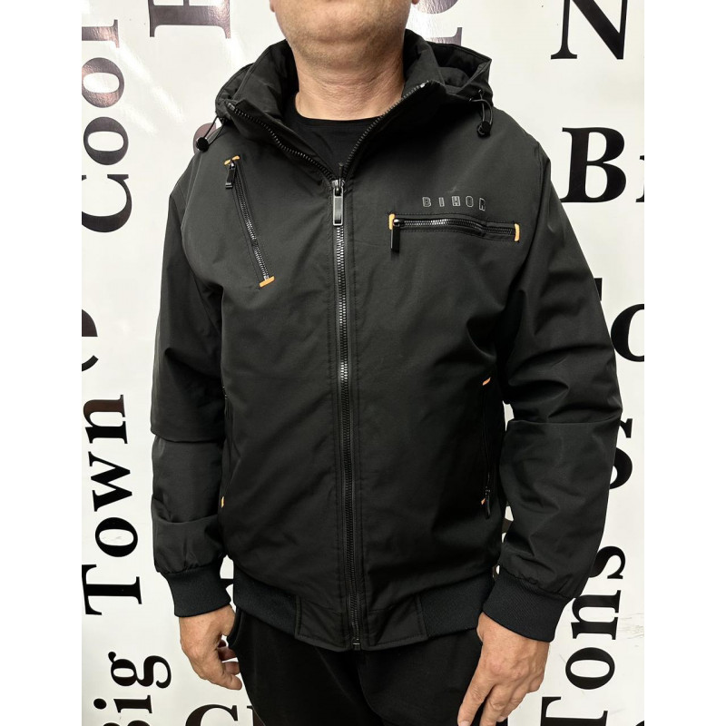 Куртка мужская демисезонная BIHOR большие размеры 54-64 р-ра , Серый,  8XL