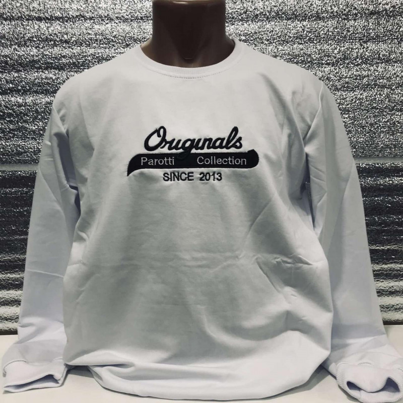 Мужской свитшот Maximo с принтом Originals, трикотаж двунитка,XXL, Молочный