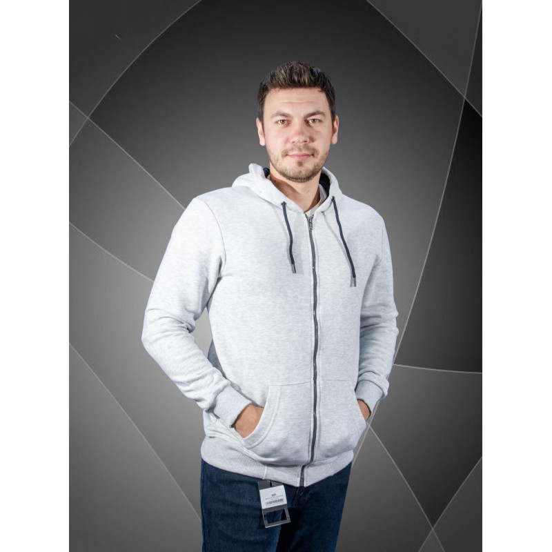 Батник худи Madmext теплый мужской L-XXXL , Серый, M, 46