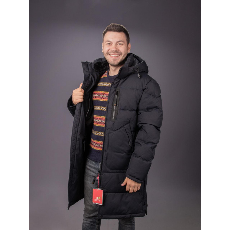 Куртка зимняя Kings Wind длинная мужская , Черный,M