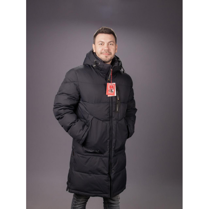 Куртка зимняя Kings Wind длинная мужская , Черный,XL