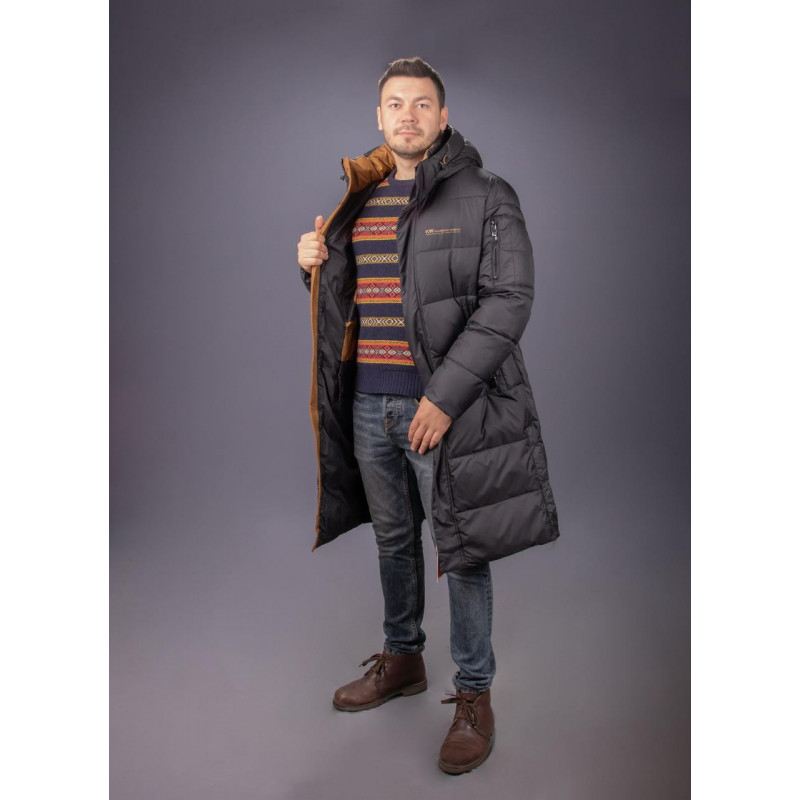 Куртка зимняя Kings Wind длинная мужская , Черный,XXXL