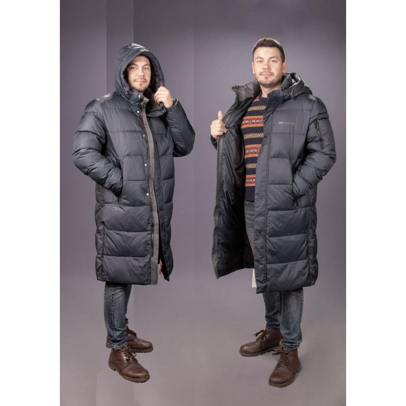 Куртка зимняя Kings Wind длинная мужская , Графит,XXXL