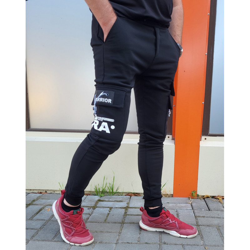 Джогеры Panda карго теплые для подростка 10-16 лет арт.1678-2, Черный, 158