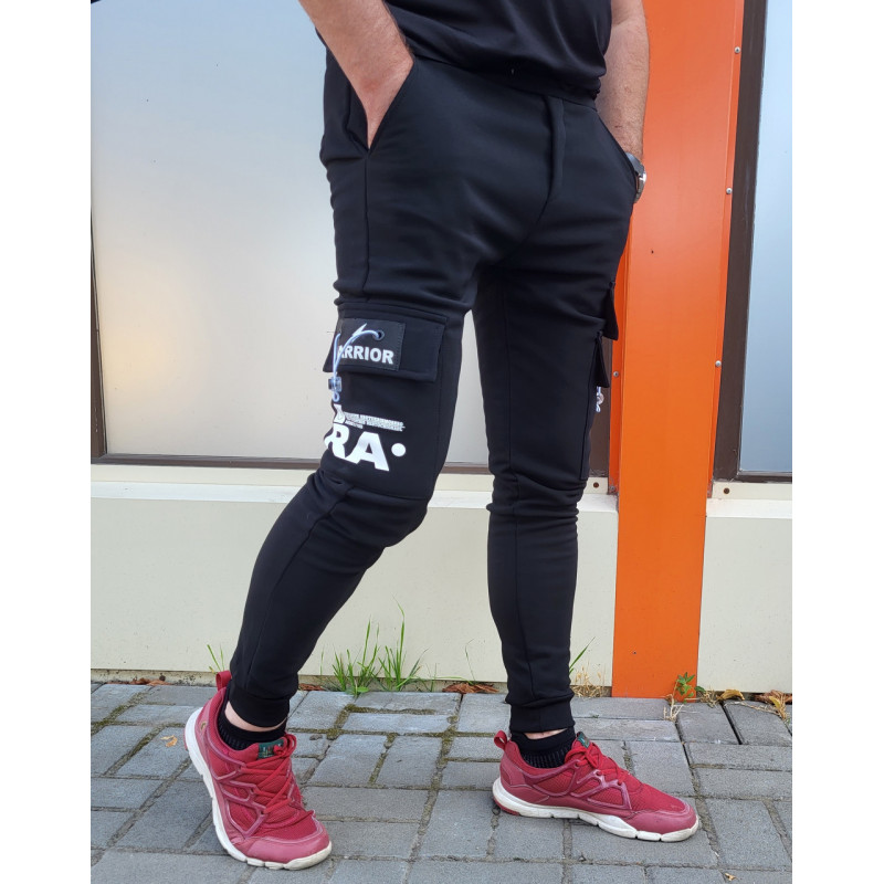 Джогеры Panda карго теплые для подростка 10-16 лет арт.1678-2, Черный, 158