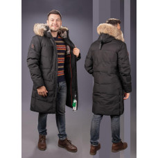 Куртка зимняя Zaka длинная мужская 46-56 , Черный,L