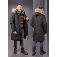 Куртка зимняя Zaka длинная мужская 46-56 , Черный,XL