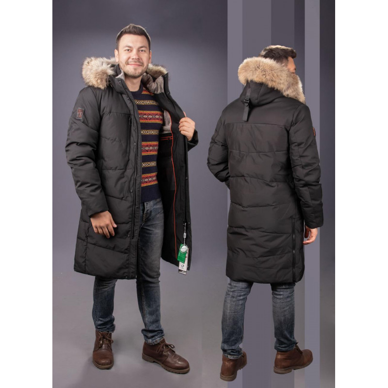 Куртка зимняя Zaka длинная мужская 46-56 , Темно-синий,4XL