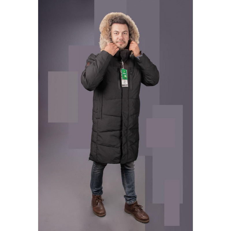 Куртка зимняя Zaka длинная мужская 46-56 , Черный,XL