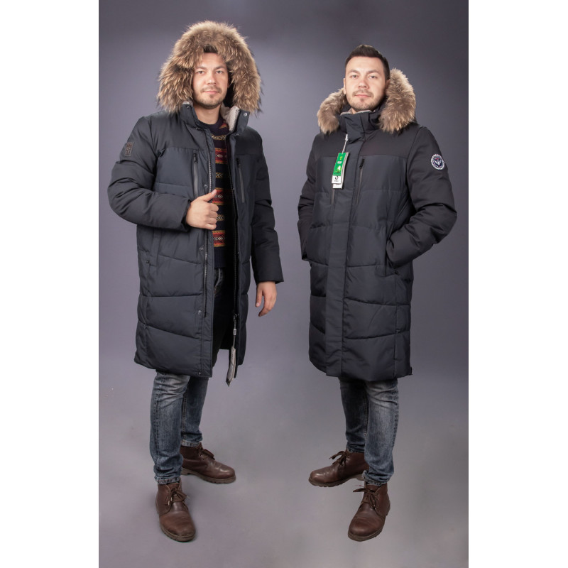 Куртка зимняя Zaka длинная мужская 46-56 , Черный,XXL